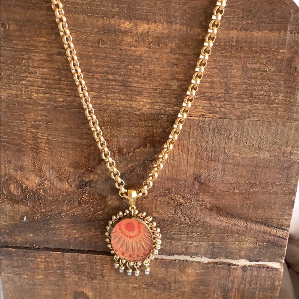 Sunburst 18k gold dipped necklace New!